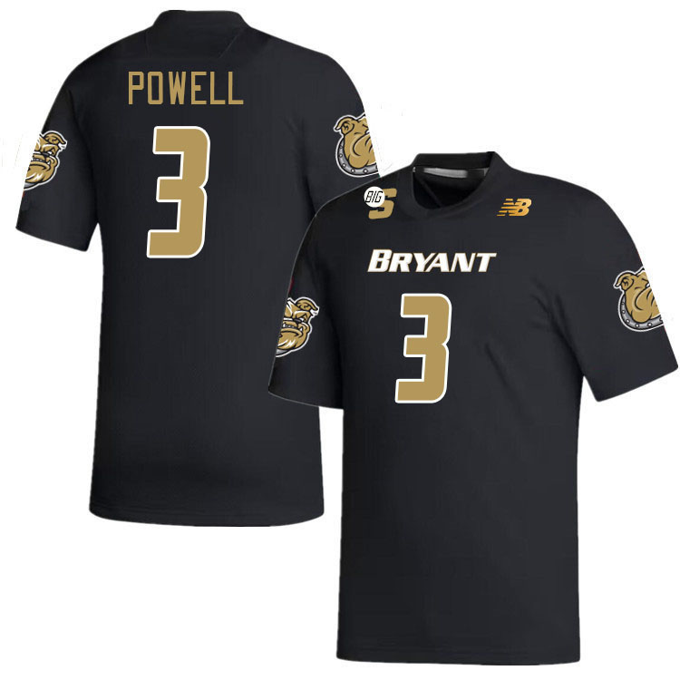 Men-Youth #3 Jalen Powell Bryant Bulldogs 2023 College Football Jerseys Stitched-Black